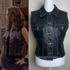 Rare Vintage Leather Wool Vest ASO Faith Lehane BtVS Womens Medium Vintage 90s